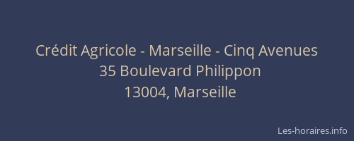 Crédit Agricole - Marseille - Cinq Avenues