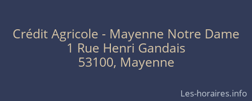 Crédit Agricole - Mayenne Notre Dame