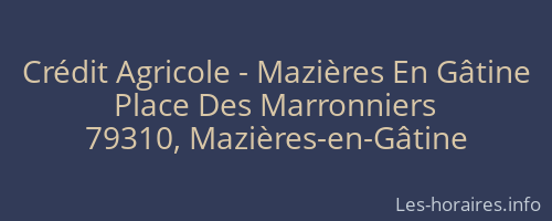 Crédit Agricole - Mazières En Gâtine