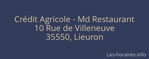 Crédit Agricole - Md Restaurant