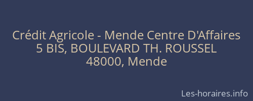 Crédit Agricole - Mende Centre D'Affaires