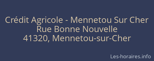Crédit Agricole - Mennetou Sur Cher