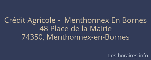 Crédit Agricole -  Menthonnex En Bornes