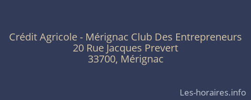 Crédit Agricole - Mérignac Club Des Entrepreneurs