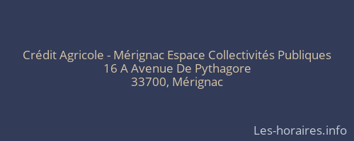 Crédit Agricole - Mérignac Espace Collectivités Publiques