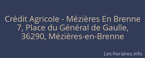 Crédit Agricole - Mézières En Brenne
