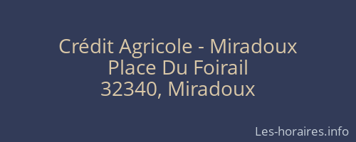 Crédit Agricole - Miradoux