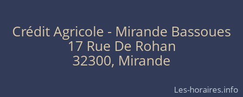 Crédit Agricole - Mirande Bassoues