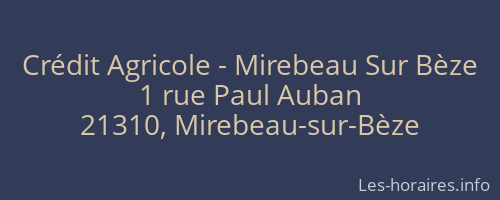 Crédit Agricole - Mirebeau Sur Bèze