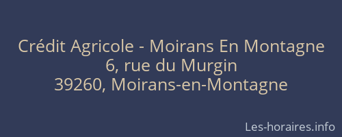 Crédit Agricole - Moirans En Montagne