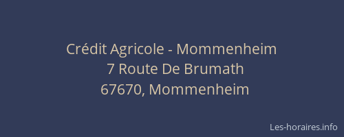 Crédit Agricole - Mommenheim