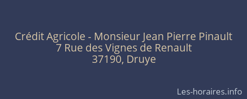 Crédit Agricole - Monsieur Jean Pierre Pinault