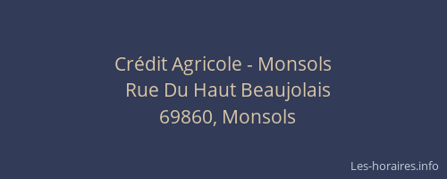 Crédit Agricole - Monsols