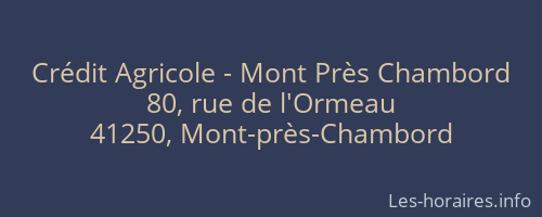 Crédit Agricole - Mont Près Chambord