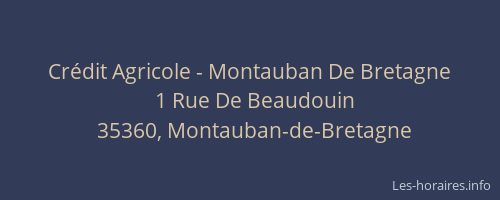 Crédit Agricole - Montauban De Bretagne