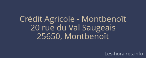 Crédit Agricole - Montbenoît