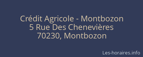 Crédit Agricole - Montbozon