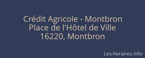 Crédit Agricole - Montbron