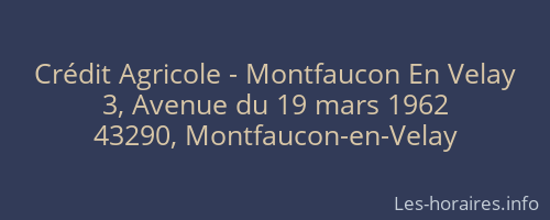 Crédit Agricole - Montfaucon En Velay
