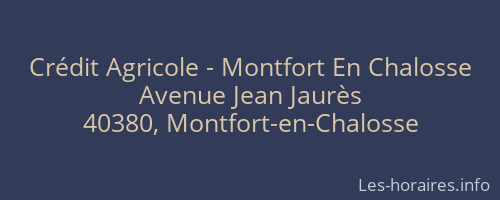 Crédit Agricole - Montfort En Chalosse