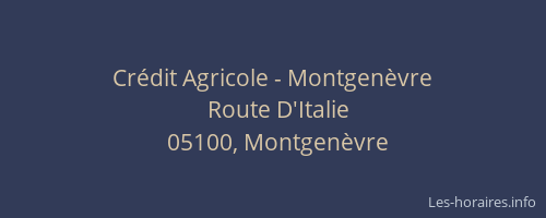 Crédit Agricole - Montgenèvre
