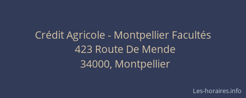 Crédit Agricole - Montpellier Facultés