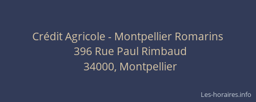 Crédit Agricole - Montpellier Romarins