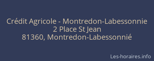 Crédit Agricole - Montredon-Labessonnie