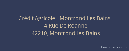 Crédit Agricole - Montrond Les Bains