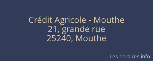 Crédit Agricole - Mouthe