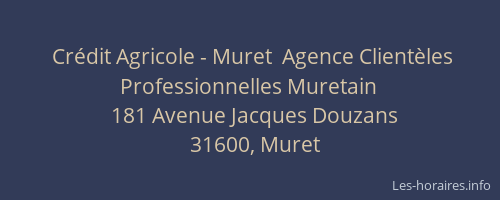 Crédit Agricole - Muret  Agence Clientèles Professionnelles Muretain