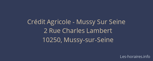 Crédit Agricole - Mussy Sur Seine