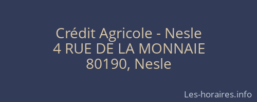 Crédit Agricole - Nesle