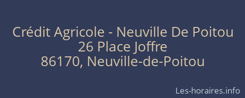 Crédit Agricole - Neuville De Poitou