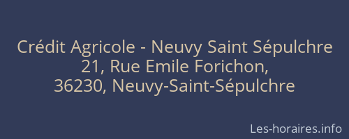 Crédit Agricole - Neuvy Saint Sépulchre