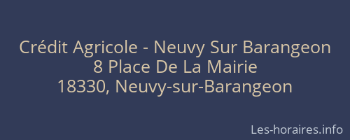 Crédit Agricole - Neuvy Sur Barangeon