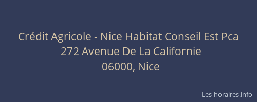 Crédit Agricole - Nice Habitat Conseil Est Pca
