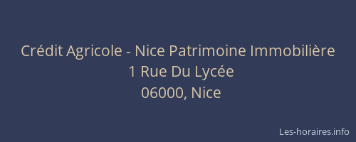 Crédit Agricole - Nice Patrimoine Immobilière