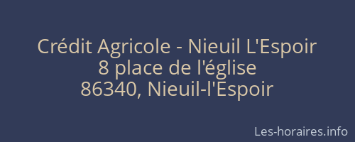Crédit Agricole - Nieuil L'Espoir