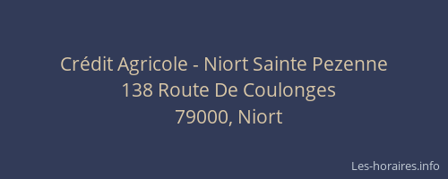 Crédit Agricole - Niort Sainte Pezenne