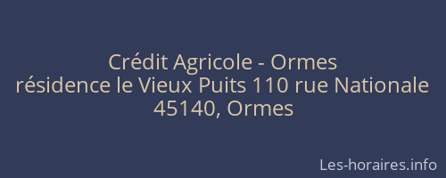 Crédit Agricole - Ormes