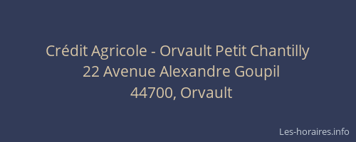 Crédit Agricole - Orvault Petit Chantilly