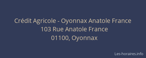 Crédit Agricole - Oyonnax Anatole France