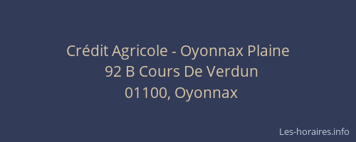 Crédit Agricole - Oyonnax Plaine