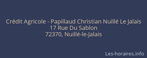 Crédit Agricole - Papillaud Christian Nuillé Le Jalais