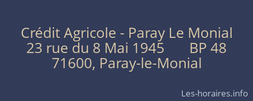 Crédit Agricole - Paray Le Monial