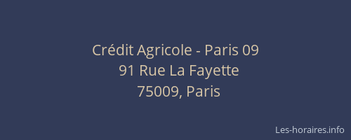 Crédit Agricole - Paris 09
