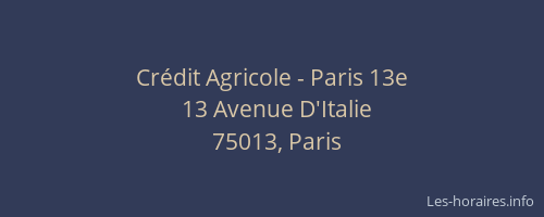 Crédit Agricole - Paris 13e