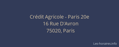 Crédit Agricole - Paris 20e