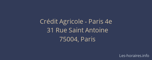 Crédit Agricole - Paris 4e